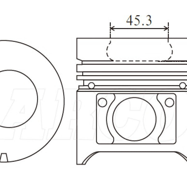 Piston & Pin Set TOYOTA 11B 34MM PIN 4DP2087-1.00 - NASON