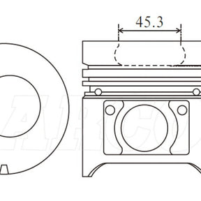 Piston & Pin Set TOYOTA 11B 34MM PIN 4DP2087-1.00 - NASON
