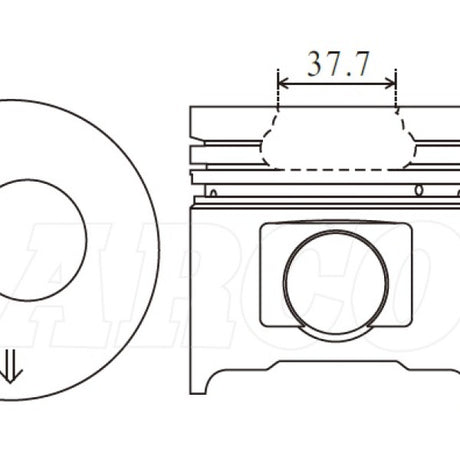 Piston & Pin Set TOYOTA 11B 32MM PIN 4DP2088-0.50 - Nason
