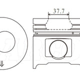 Piston & Pin Set TOYOTA 11B 32MM PIN 4DP2088-STD - Nason