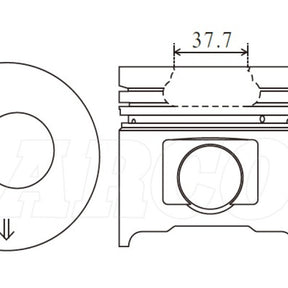 Piston & Pin Set TOYOTA 11B 32MM PIN 4DP2088-1.00 - NASON
