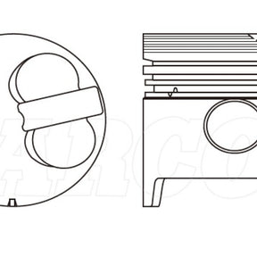 Piston & Pin Set TOYOTA 3B LATE 4DP2090-0.50 - NASON