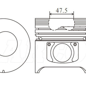 Piston & Pin Set TOYOTA 13B 4DP2091-STD - NASON