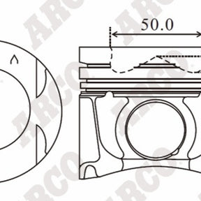 Piston & Pin Set NISSAN YS23 DIESEL 4DP2096-0.50 - NASON