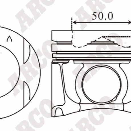 Piston & Pin Set NISSAN YS23 DIESEL 4DP2096-0.50 - Nason