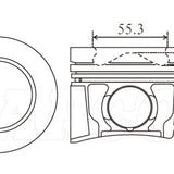 Piston & Pin Set ISUZU 4JJ1T 5/12 TO 9/16 4DP2097-0.50 - Nason