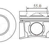 Piston & Pin Set ISUZU 4JJ1T 10/16 ON 4DP2098-STD - Nason