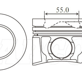 Piston & Pin Set ISUZU 4JJ1T 10/16 ON 4DP2098-STD - NASON
