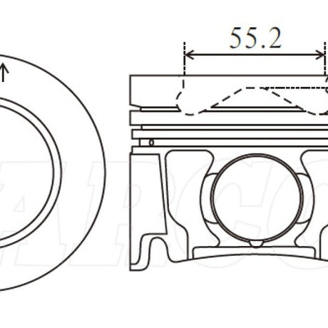 Piston & Pin Set ISUZU 4JJ1T INDUSTRIAL 4DP2100-0.50 - Nason