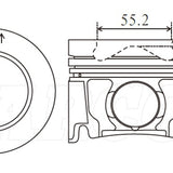 Piston & Pin Set ISUZU 4JJ1T INDUSTRIAL 4DP2100-STD - Nason
