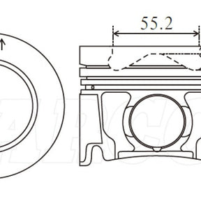 Piston & Pin Set ISUZU 4JJ1T INDUSTRIAL 4DP2100-STD - NASON
