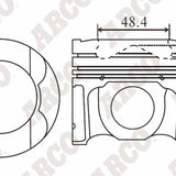 Piston & Pin Set FORD 2.0L DIESEL 4DP2101-0.50 - Nason