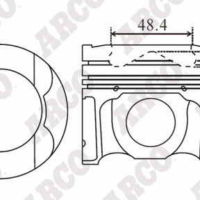 Piston & Pin Set FORD 2.0L DIESEL 4DP2101-0.50 - NASON