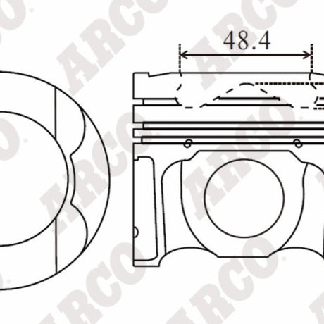 Piston & Pin Set FORD 2.0L DIESEL 4DP2101-0.50 - Nason