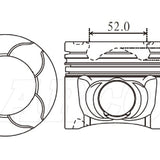 Piston & Pin Set HOLDEN LWH 2.8 DIESEL DOHC 4DP2107-STD - Nason
