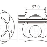 Piston & Pin Set HOLDEN LWN 2.8 DIESEL DOHC 4DP2108-STD - Nason