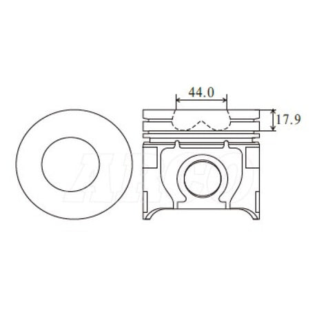 Piston & Ring Set FORD 63Kw D25T TURBO DIESEL 4MKRY8102-0.65 - Nason