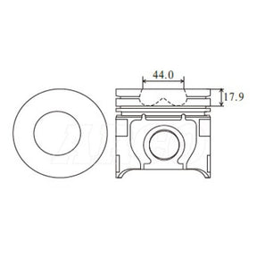 Piston & Ring Set FORD 63Kw D25T TURBO DIESEL 4MKRY8102-STD - NASON
