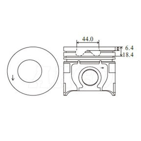 Piston & Ring Set FORD 74Kw D25T TURBO 4MKRY8103-0.65 - NASON