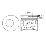 Piston & Ring Set FORD 74Kw D25T TURBO DIESEL 4MKRY8103-STD - Nason