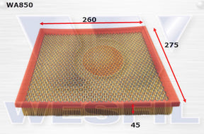 Air Filter A494 Fits Mazda WA850 - Wesfil