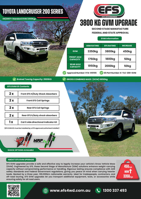 Toyota Landcruiser 200 Series Wagon 3800kg GVM Upgrade K-TLC-200-GVM - EFS