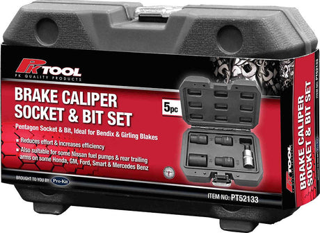 5 Piece 1/2” Dr Brake Caliper Socket & Bit Set 10mm Socket Bit - PKTool | Universal Auto Spares