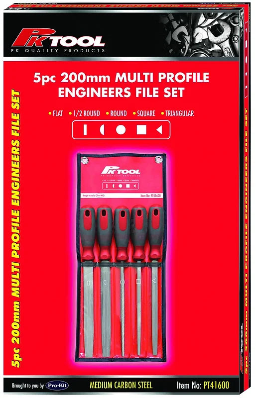 5 Pieces 200mm (8”) Engineers File Set - PKTool | Universal Auto Spares