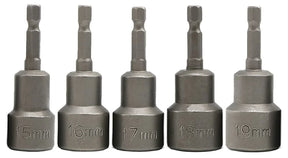 5 Pieces Magnetic 1/4" DR Socket/ Drill Nut Driver Set - PKTool
