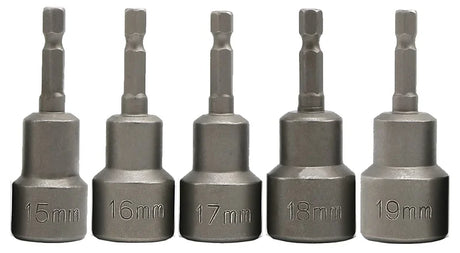 5 Pieces Magnetic 1/4" DR Socket/Drill Nut Driver Set - PKTool | Universal Auto Spares