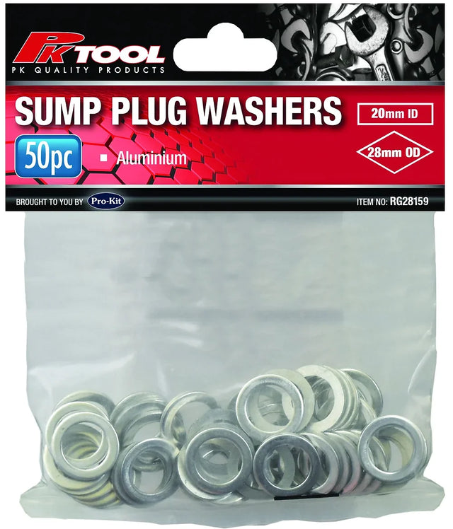 50 Piece Aluminum Sump Plug Washers 20mm - PKTool | Universal Auto Spares