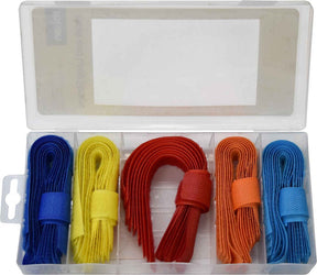 50 Pieces Hook & Loop Straps, Multi-Coloured - PKTool