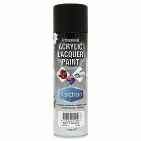Professional Acrylic Lacquer Paint Matt Black 400g - Balchan