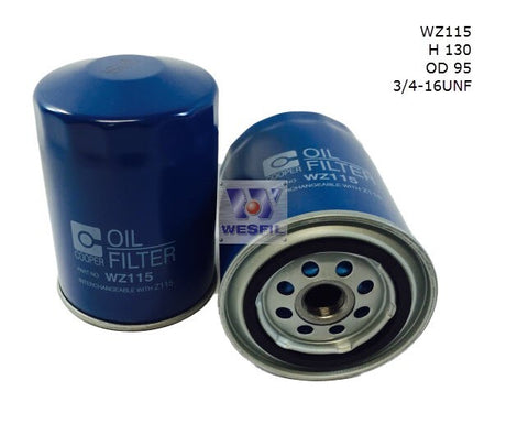 Oil Filter Z115 Fits Ford/Nissan WZ115 - Wesfil | Universal Auto Spares