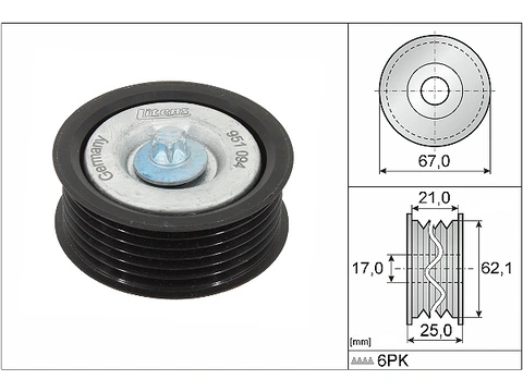 Deflection/Guide Pulley V-Ribbed Belt 532062910 - INA
