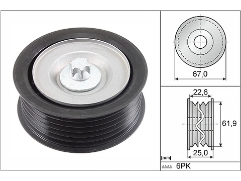 Deflection/Guide Pulley V-Ribbed Belt 532086610 - INA