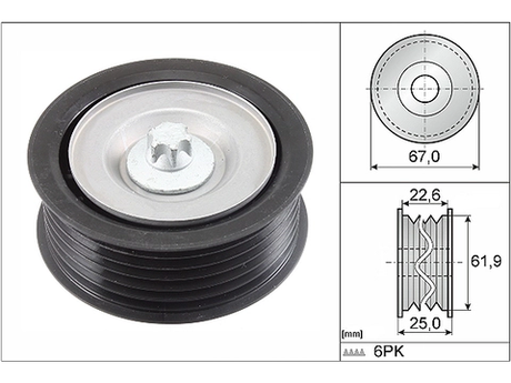 Deflection/Guide Pulley V-Ribbed Belt 532086610 - INA