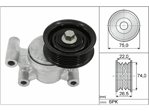 Belt Tensioner V-Ribbed Belt 534029310 - INA