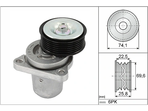 Belt Tensioner V-Ribbed Belt 534040610 - INA