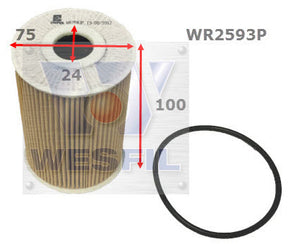 Oil Filter R2593P Fits Nissan WR2593P - Wesfil