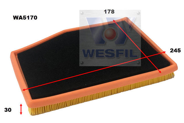 Air Filter Fits Porsche WA5170 - Wesfil