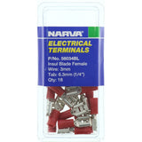Female Blade Terminal Red 18 Pieces 6.3 x 0.8mm - Narva | Universal Auto Spares