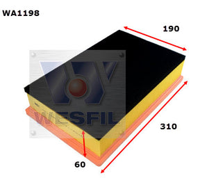 Air Filter A1717 Fits Volkswagen WA1198 - Wesfil