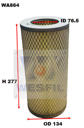 Air Filter A1215 Fits Toyota WA864 - Wesfil