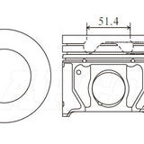 Piston & Pin Set FORD 3.2L P5AT RANGER BT50 5DP2046-STD - Nason
