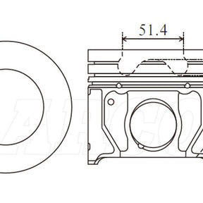 Piston & Pin Set FORD 3.2L P5AT RANGER BT50 5DP2046-STD - NASON