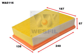 Air Filter A1702 Fits Renault WA5116 - Wesfil