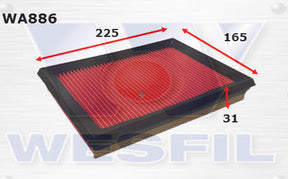 Air Filter A1266 Fits Nissan WA886 - Wesfil