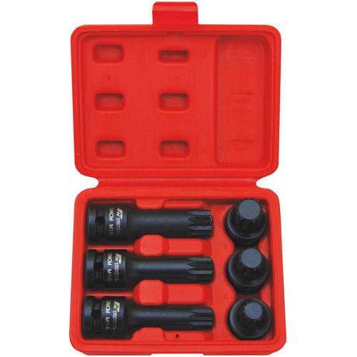 6 Piece 1/2” Dr Impact Spline Bits Socket Set - PKTool | Universal Auto Spares