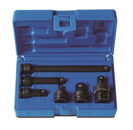 6 Piece 3/8 Drive Accessory Set Adapter & Extensions Blow-Mold Case - Impact Tools | Universal Auto Spares